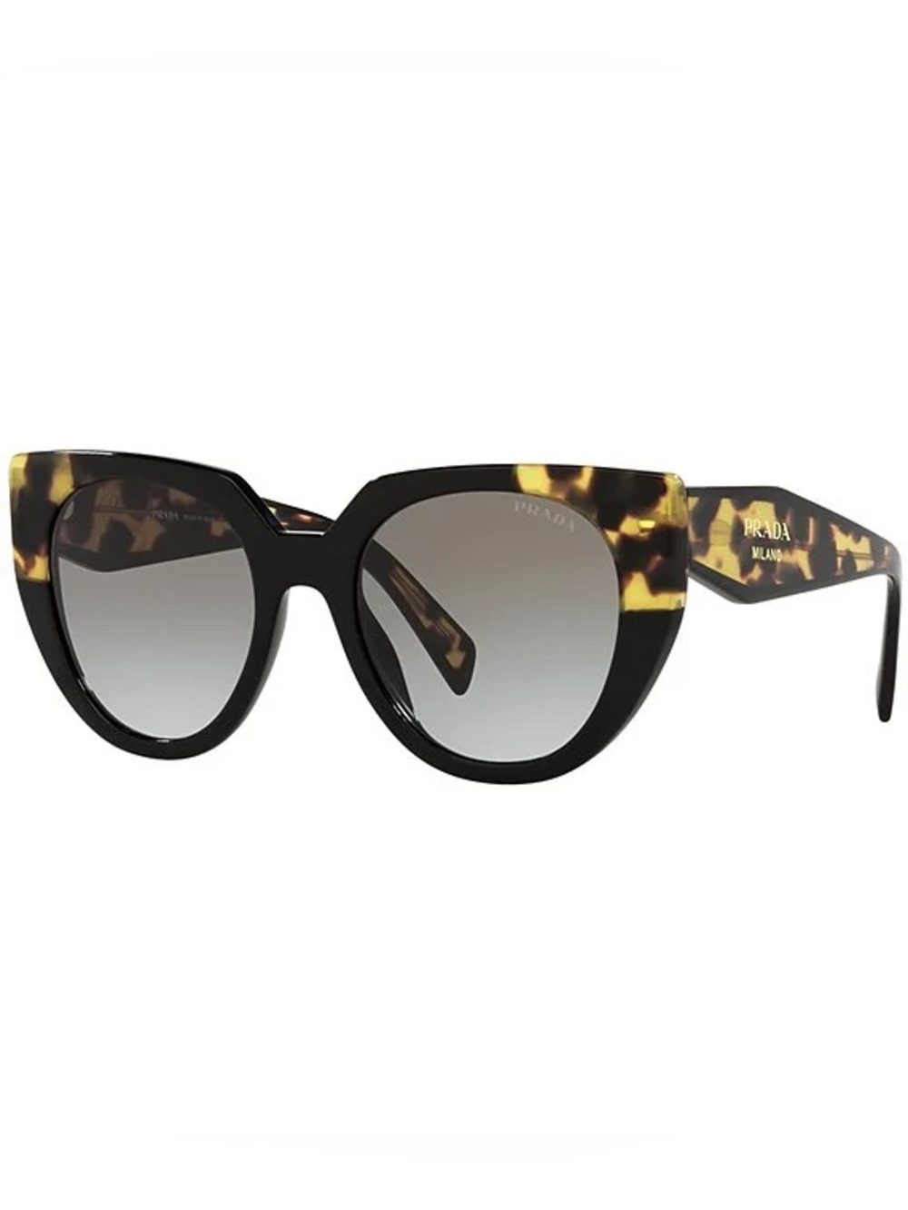 Prada Cat-Eye Sunglasses SPR 14W 389-0A7 Two-Tone Tortoise & Black 52mm
